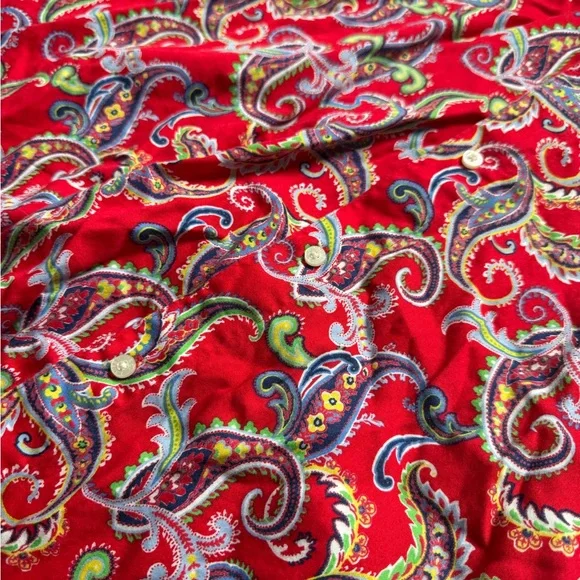 Ralph Lauren Red Paisley Long Sleeve Dress - Picture 7 of 8